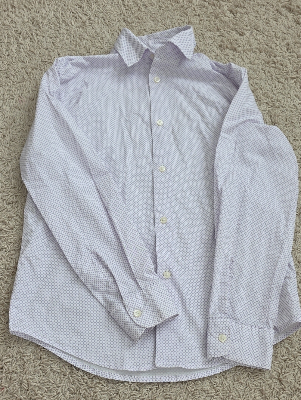 Chaps Light Lavender Micro-Print Dress Shirt